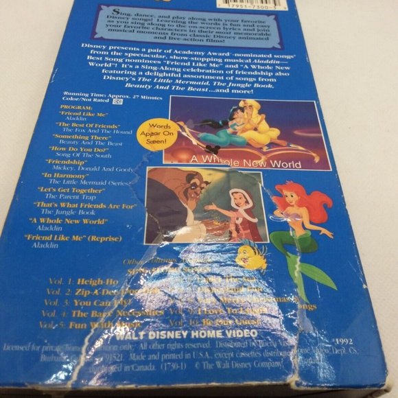 5 Walt Disney Sing Along Songs VHS Lot Animated Musical Children's Cartoons - Picture 9 of 13